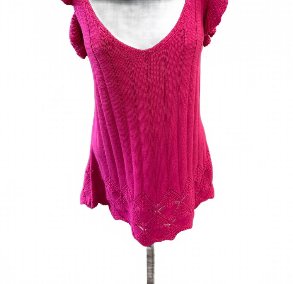 NEW ANOTHER LOVE women's the marlowe ruffle knit top in fuchsia